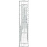 vidaXL Gabionska košara U-oblika sa 6 stupova 620x20x100 cm željezna | shoptok.hr