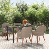  5-dijelni vrtni blagovaonski set s jastucima smeđe | shoptok.hr