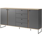 XORA komoda, antracit, barve hrasta | Shoptok.si