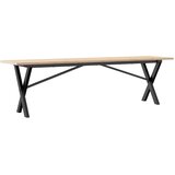  Stolić za kavu X-oblika 160x40x45cm borovina i čelik | shoptok.hr