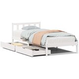 vidaXL Okvir kreveta bez madraca bijeli 90 x 200 cm masivna borovina | shoptok.hr