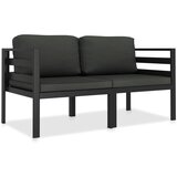 vidaXL 2-dijelni set vrtnih sofa s jastucima aluminijski antracit Cijene