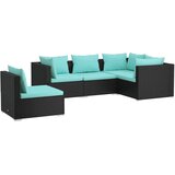  5-dijelna vrtna garnitura od poliratana s jastucima crna | shoptok.hr