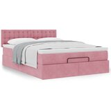  Otomanski krevet s madracem ružičasti 140x190 cm baršunasti | Eponuda.com