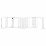  Vrata za pse s vratašcima 4 panela sklopiva 320 cm drvo topole Bijela 80 x 60 x 2 cm | shoptok.hr