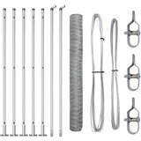 vidaXL Hexagon ograja 1,2 x 10 m galvanizirano jeklo, ograjni stebri s osnovnimi ploščami 7 kos Ø32mm 68,5cm galvanizirano jeklo | Shoptok.si