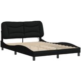  Okvir kreveta s LED svjetlima crni 140 x 200 cm od tkanine | shoptok.hr
