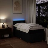 vidaXL Box spring postelja z vzmetnico črna 100x200 cm blago | Shoptok.si