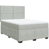  Krevet s oprugama i madracem svjetlosivi 140x190 cm baršunasti | shoptok.hr