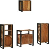 vidaXL Set namještaja za kupaonicu 4 pcs Čvrsto reciklirano drvo | shoptok.hr