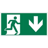 V znak za izlaz u slučaju nužde (Motiv: Izlaz u slučaju nužde – strjelica prema dolje, D x Š: 30 x 15 cm)