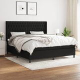 The Living Store Box spring postelja z vzmetnico črna 180x200 cm blago - Box Spring Postelja, (21514139) Cene
