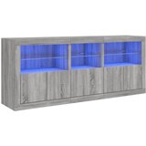  Komoda s LED svjetlima boja sivog hrasta 162 x 37 x 67 cm | shoptok.hr