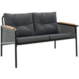  Vrtna klupa s jastucima 116 cm crna čelična | shoptok.hr
