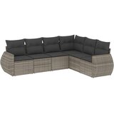 vidaXL 6-dijelni set vrtnih sofa od poliratana s jastucima sivi | shoptok.hr