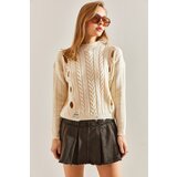 Bianco Lucci Women's Braided Patterned Knitwear Sweater Cene
