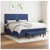 vidaXL Box spring postelja z vzmetnico modra 180x200 cm blago Cene