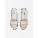 GOODIN Beige perforated low-heeled sandals | shoptok.hr