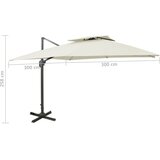  Konzolni vrtni suncobran s dvostrukim vrhom 300x300 cm boje pijeska | shoptok.hr