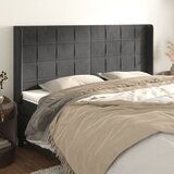 vidaXL Vzglavje z ušesi temno sivo 183x16x118/128 cm žamet | Shoptok.si