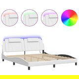  The Living Store Posteljni okvir z LED lučkami bel 180x200 cm umetno usnje - Posteljni Okvir, (21527889) | Shoptok.si