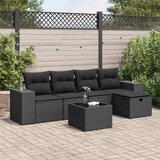 6-dijelni set vrtnih sofa s jastucima crni od poliratana Cijene
