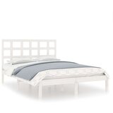  Posteljni okvir bel iz trdnega lesa 200x200 cm, (20646788) | Shoptok.si