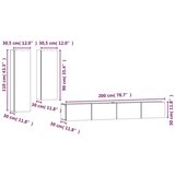 vidaXL Komplet TV omaric 4-delni dimljen hrast inženirski les, (20914009) | Shoptok.si