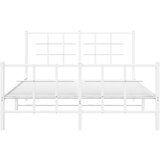 Metalni okvir kreveta uzglavlje i podnožje bijeli 135 x 190 cm | shoptok.hr