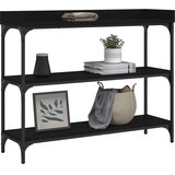 Konzolni stol s policama crni 100 x 30 x 80 cm | shoptok.hr