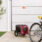 vidaXL Prikolica za bicikl za ljubimce crveno-siva tkanina i željezo | shoptok.hr