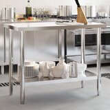 vidaXL Kuhinjski radni stol 110 x 55 x 85 cm od nehrđajućeg čelika Cijene