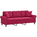  Trosjed s ukrasnim jastucima boja vina 180 cm baršunaste | shoptok.hr