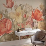  Foto tapeta - Bouquet of flowers on a cream background 98x70 | shoptok.hr