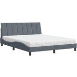 vidaXL Krevet s madracem tamnosivi 160x200 cm baršunasti Cijene
