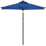  Vrtni suncobran s čeličnom šipkom LED azurnoplavi 225x225x212cm | shoptok.hr