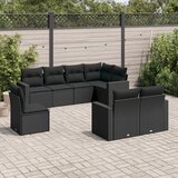  8-dijelni set vrtnih sofa od poliratana s jastucima crni | shoptok.hr
