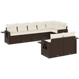 8-dijelni set vrtnih sofa s jastucima smeđi od poliratana | shoptok.hr