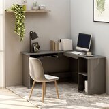  Kutni radni stol visoki sjaj sivi 120 x 140 x 75 cm od iverice | shoptok.hr