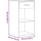  Noćni ormarić boja hrasta 35x34x65 cm od konstruiranog drva | shoptok.hr