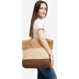 SHELOVET Large women's handbag braided beige-brown