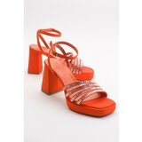 LuviShoes Nove Orange Women's Heeled Shoes Cene