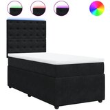 vidaXL Box spring postelja z vzmetnico črn 90x190 cm žamet, (21310266) | Shoptok.si