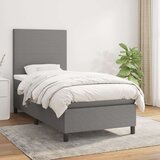 vidaXL Box spring postelja z vzmetnico temno siva 100x200 cm blago | Shoptok.si