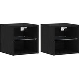  LED zidni noćni ormarić Zidne 2 pcs Crna 30 x 28,5 x 30 cm | shoptok.hr