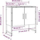 vidaXL omarica za umivalnik dimljeni hrast 60x33x60 cm inženirski les | Shoptok.si