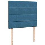 vidaXL Box spring postelja z vzmetnico modra 120x190 cm žamet | Shoptok.si