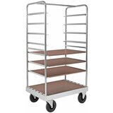 Kongamek večnivojski voziček, pocinkan, dxšxv 1000 x 700 x 1900 mm, 3 police, 2 vrtljivi in 2 fiksni kolesi | Shoptok.si