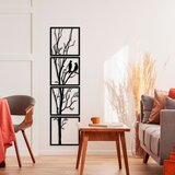 Wallity Set zidnih dekoracija Tree And Birds B, 44x44 cm, 1.5 mm, 4 komada, Crna Cene