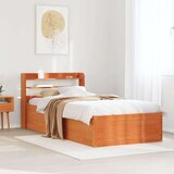 vidaXL Okvir kreveta s uzglavljem voštano smeđi 75x190 cm od borovine | shoptok.hr